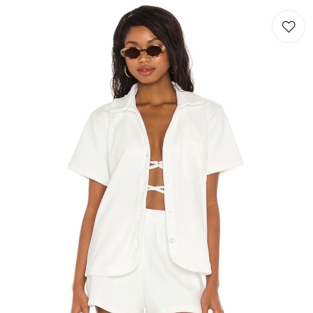 Frankie’s Bikinis Coco Terry Cloth Sets (Sz M, Pink or White)